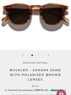 Pacifico Optical Buckler Sunglasses in Sahara Sand with Polarised Brown Lenses